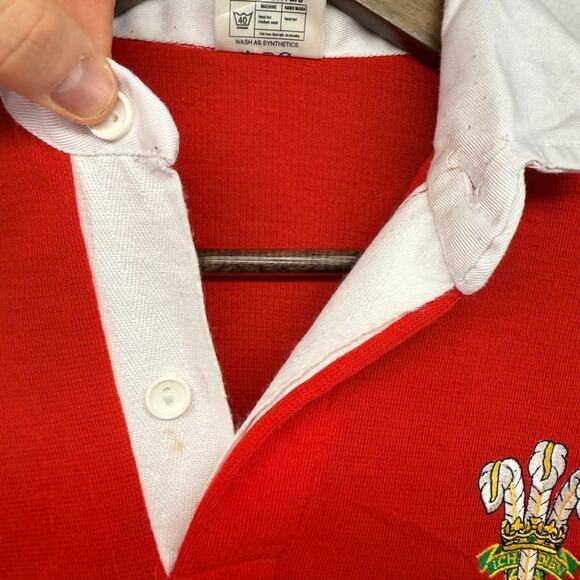 Vintage Wales Rugby Shirt Men's Large Red Embroidered Logo Soccer Futbol 90s - Picture 4 of 13